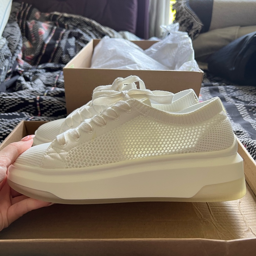 Steve Madden White Platform Sneakers